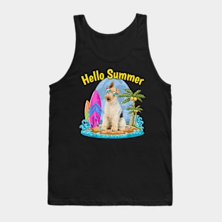 Hawaiian Wire Fox Terrier Dog Tropical Floral Summer Vibes Tank Top